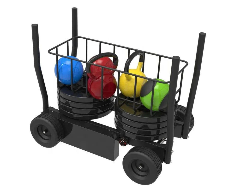 Home Gym Fitness Equipment Plate Loaded Adjustment Push Double Magnetic Resistance Tank Sled With Wheels Tank Sled Car