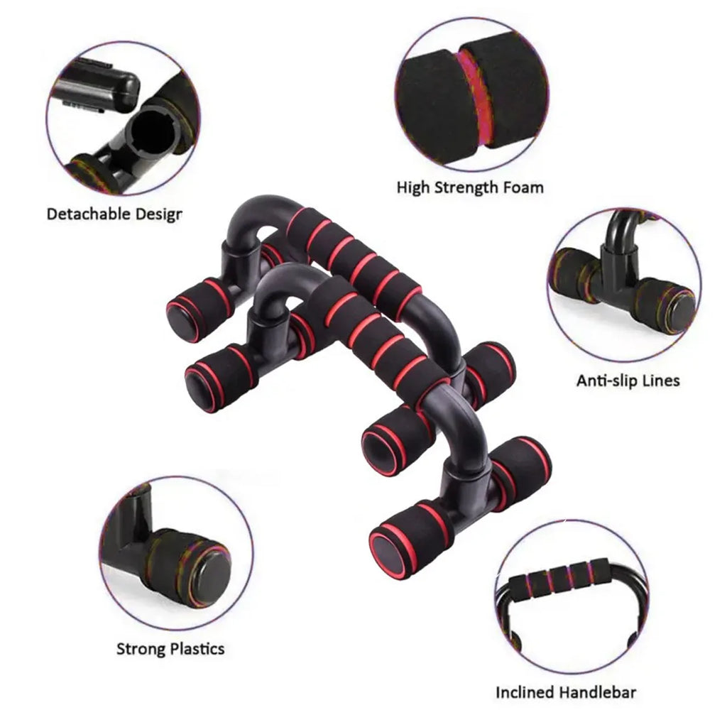 7-in-1 Black Fitness Set Abdominal Fitness Wheel Indoor Sports Push up Support ab Wheel Comprehensive Training Fitness Equipmen