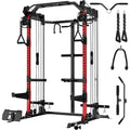 Power Cage, 2000LB Power Rack with Independent Dual Pulley System, Multi-Function Home Gym Workout Machine for Cable Crossover