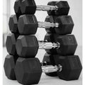 Hex Rubber Dumbbell Set with Contoured Handle for Full Body Workout, Strength Training & Muscle Toning, 60LB-550LB Options